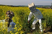 Militant anti GMO rapeseed field PNR Northern Vosges