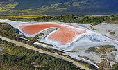 Salt evaporation basin Salins du Midi Camargue France 