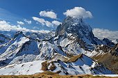 Northeast face of Pic du Midi d'Ossau in the Pyrenees France