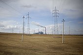 Power station and pylons Baorixile Mongolia Inland China