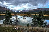 Lake and tundra in autumn Yukon Canada ; Lakeland South