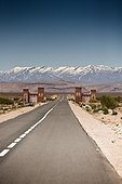 Road to Ouarzazate and snowcapped - High Atlas Morocco