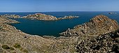 Rocky coast - Cap de Creus Catalonia Spain  ; Landscape t geological interest with shale metamorphic rock) and pegmatites (subvolcanic rock).