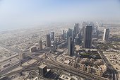 Cityscape - Dubai United Arab Emirates ; Photograph taken in the tallest tower in the world Burj Khalifa calling and place named At the Top