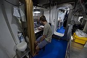 Entry lock - Aquarius Reef Base Florida ; entry lock: science area and diver communications