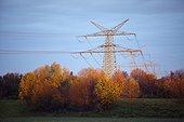 Electricity Pylon in autumn - Bavaria Germany
