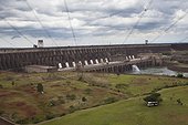 Itaipu Dam between Brazil and Paraguay ; on the Rio Parana 