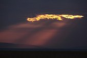 Illuminated cloud above the plain - East Africa