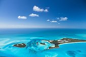 Aerial view of Exuma Islands - Bahamas 