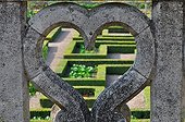 Railing and heart shaped French garden - France 
