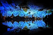 Interior of the reed flute cave in Guilin - Guangxi China