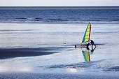 Land sailing on the beach in Normandy - France
