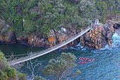 Kayaks and suspension bridge - Tsitsikamma South Africa ; The "Garden Route" Mossel Bay to Port Elizabeth.
