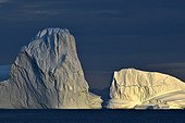 Icebergs under the midnight sun - Scoresbysund Greenland