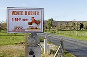Panel egg sales roadside - Normandy France 