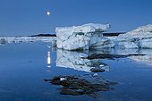 Full Moon and Icebergs - Hudson Bay Canada