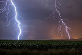 Heat storm over the countryside in summer - France