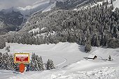 Skiing in winter - Aravis Alps France