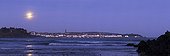 Full moon crossed above Douarnenez - Brittany France ; Panorama of 11 photos