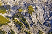 Remarkable folds in the limestone of massif Ecrins - France