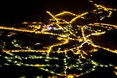 Light pollution in the Bugey - France  ; Night lighting of the city of Culoz 