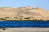 Sand Dunes and lagoon - Namib Desert Namibia 