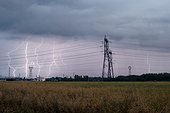 Storms near the thermal plant of Bayet - France ; June 10, 2015 