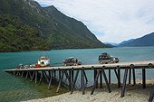 Cars exiting a ferry - Lake Tagua Tagua Chile