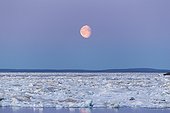 Full Moon and Melting Sea Ice - Hudson Bay Canada