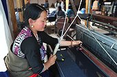 Weaving wool Yack - Tibet China ; Norlha has created a factory to transform the whool of the yak employing more than 100 women from the village.