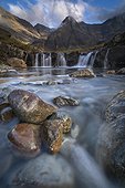 Pool and Cascade Fairy Pools - Isle of Skye Scotland ; mountains Cuillins 