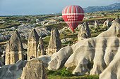 Turkey. Ballooning in Cappadocia. Every morning or so, around one hundred balloons are taking off near Goreme for one hour flight upon the best places of Cappadocia.