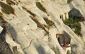 Turkey. Cappadocia. Goreme. The village of Goreme, capitale of the tourism in Cappadocia, has been built in the middle of fairychimneys and half of the houses and hotels ate still troglodytes.