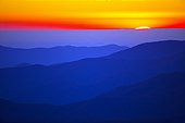 Sunset view from Clingmans Dome, Great Smoky Mountains National Park, North Carolina, USA