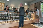 Selling medical and recreational marijuana at dispensary. Denver, CO, USA