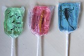 Lollypops with insects inside