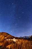 Winter starry sky above the Queyras, Molines area, Alpes , France