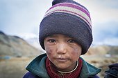 Portrait of a boy, Surroundings of Korzok, Leh, Ladakh, Himalayas, India