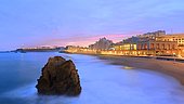 Big beach of Biarritz at dawn, Aquitaine, France