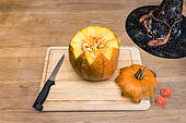 Making of an Halloween pumpkin decoration