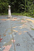 Line of the equator passing on the island das Rolas, Porto Alegre Commune, Island of Rolas, Sao Tome and Principe Island