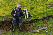 Farmer Brendan Ferris, Sheep-dog Trial, Caitins, Kells Area, Ring of Kerry, Iveragh Peninsula, County Kerry, Ireland, Europe