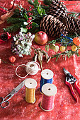 Making of a Christmas wreath