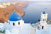 Chapel of Imerovigli, village located 2 KM from Fira at overlooking the caldera. Santorini, Cyclades, Greece