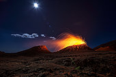 Piton de la Fournaise in activity, Volcano eruption of July 31, 2015, Reunion