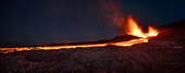 Piton de la Fournaise in activity, Volcano eruption 11 of september 2016, Reunion