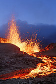 Piton de la Fournaise in activity, Volcano eruption 14 of september 2016, Reunion