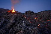 Piton de la Fournaise in activity, Volcano eruption 16 of september 2016, Reunion