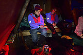 Inside the hut, Greenland, February 2016, At this time of the year the night is pitch-dark for 18 hours