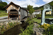 Haut Fer sawmill dating from 1878, the chanel, Lepuix, Territoire de Belfort (90), France